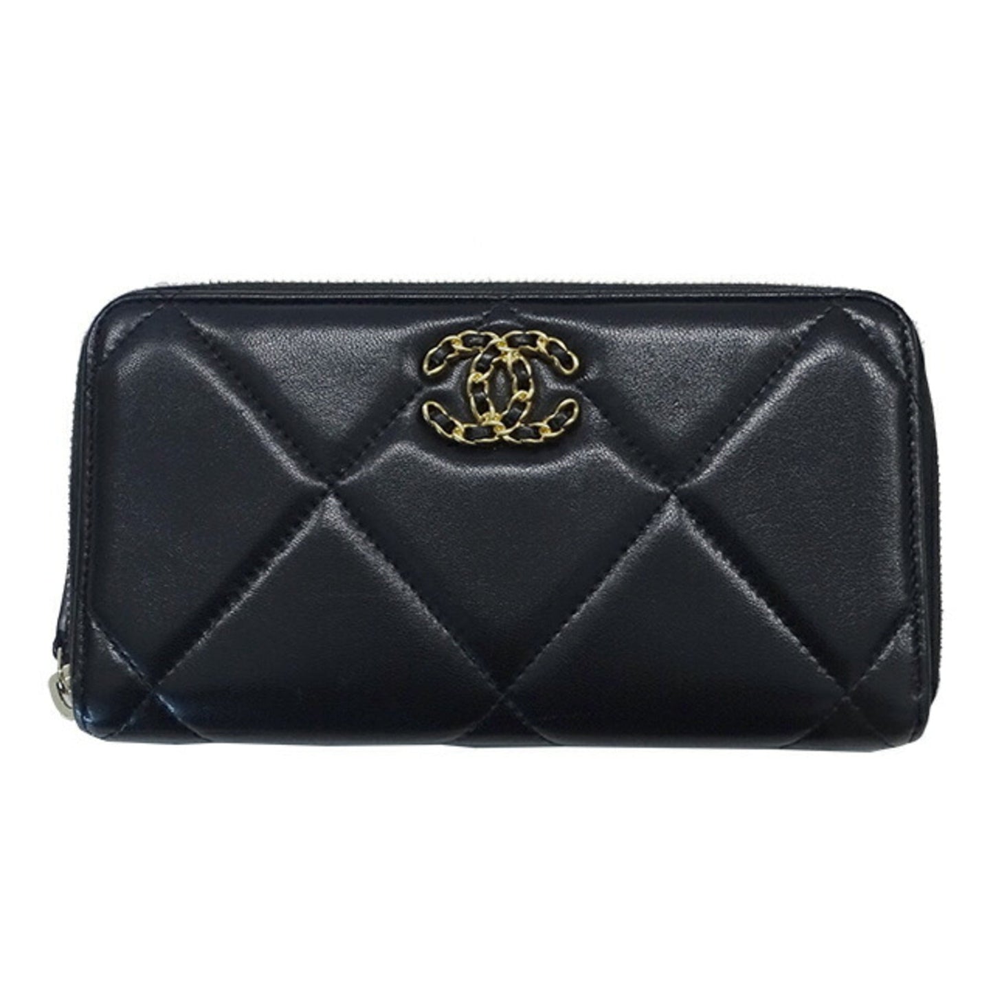 Luxury Chanel wallet matelasse ladies long lambskin black