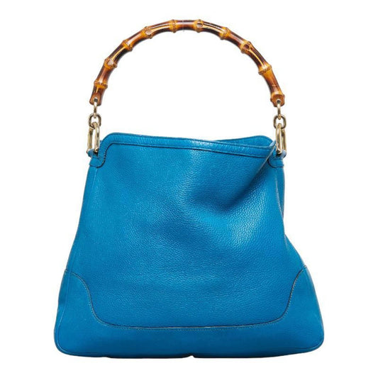 Luxury Gucci Bamboo Diana Handbag Shoulder Bag 282315 Blue Leather Ladies