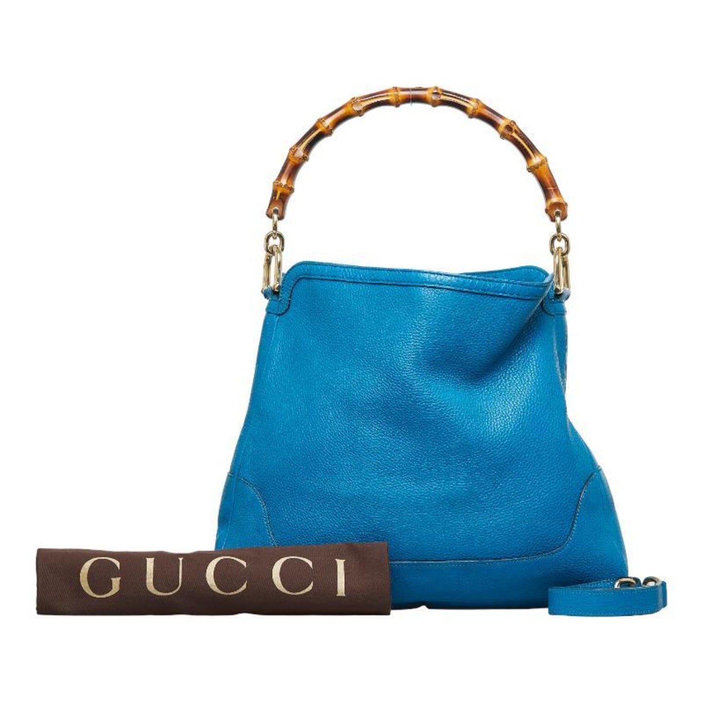 Luxury Gucci Bamboo Diana Handbag Shoulder Bag 282315 Blue Leather Ladies