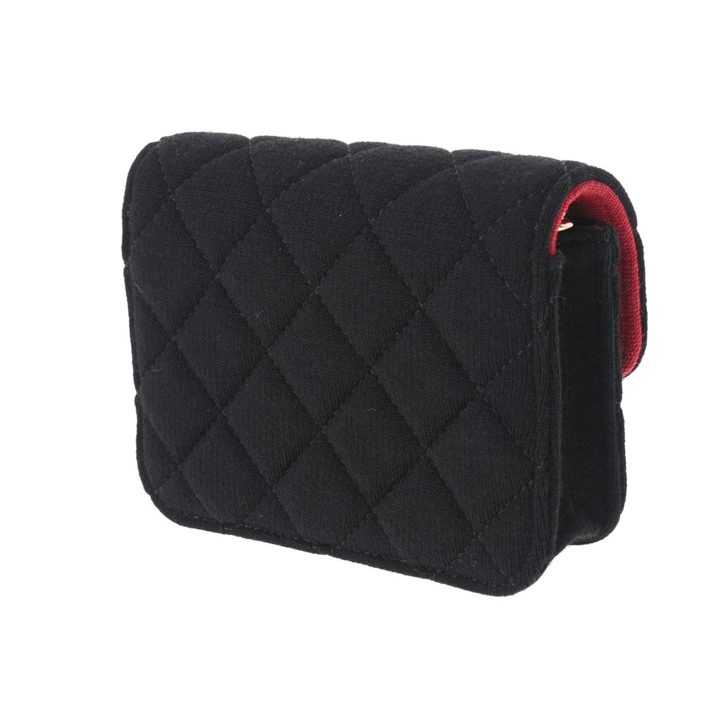Luxury Chanel Matelasse Chain Pouch Black Women's Jersey