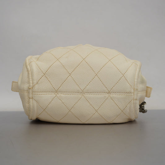 CHANEL  Wild Stitch Handbag Women's Leather Handbag Ivory