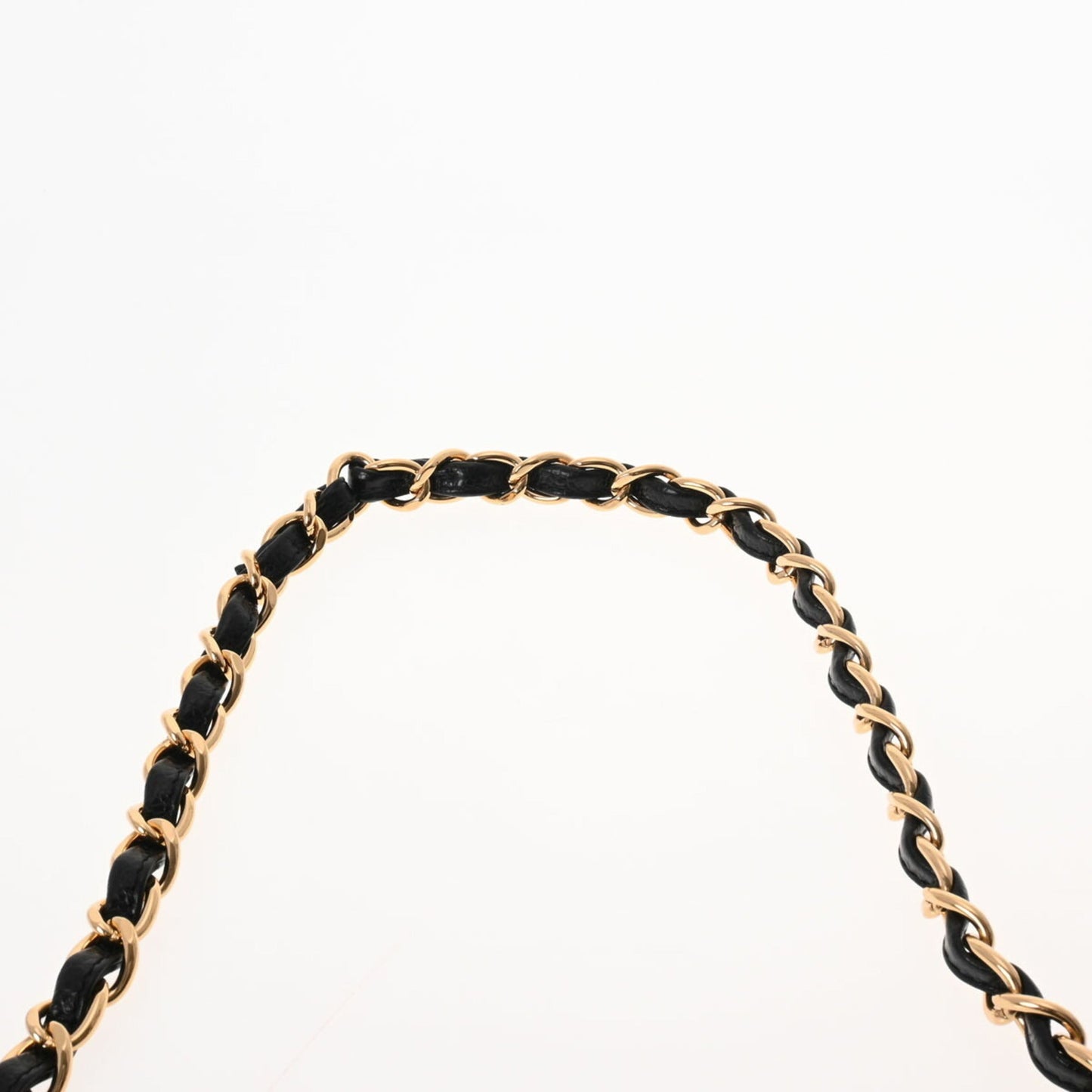 CHANEL matelasse chain shoulder W flap 30cm black ladies caviar skin bag