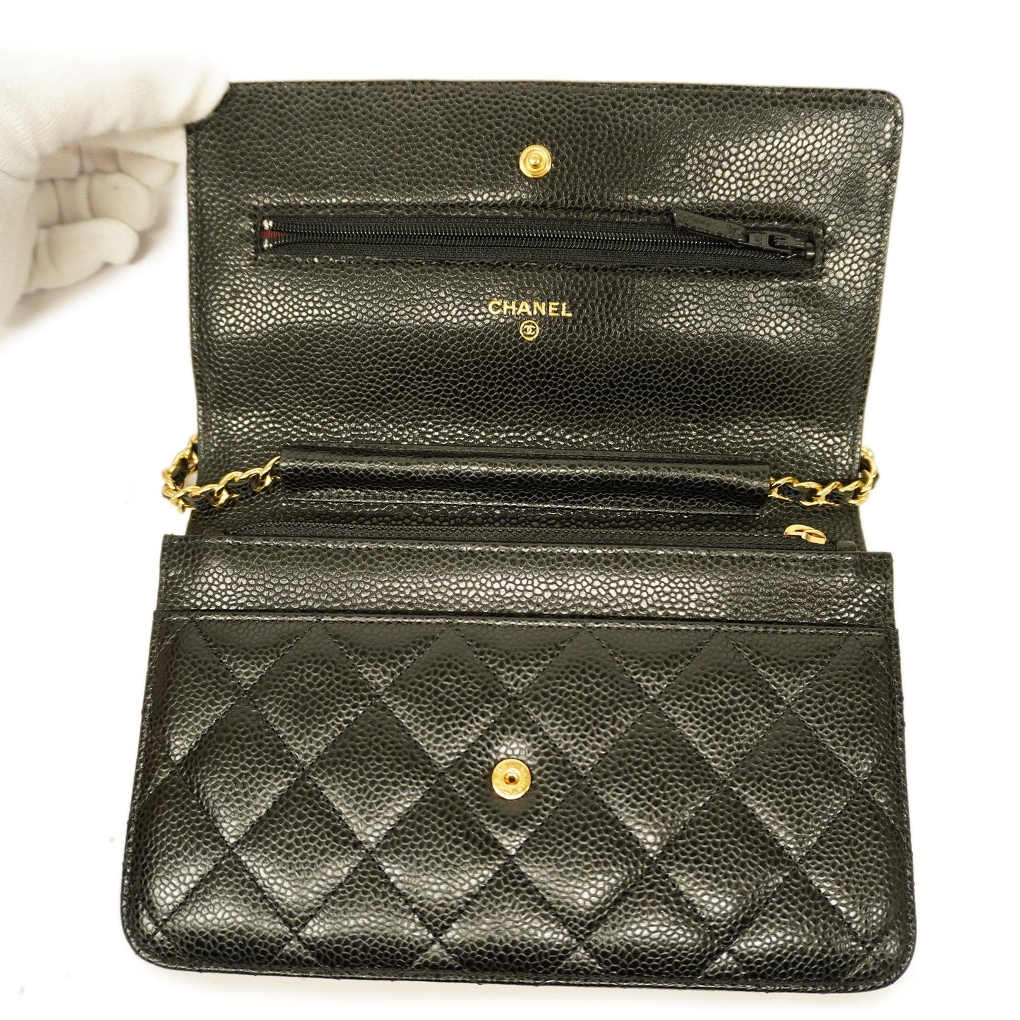 CHANEL  Matelasse Chain Shoulder Gold Hardware Caviar Leather Black