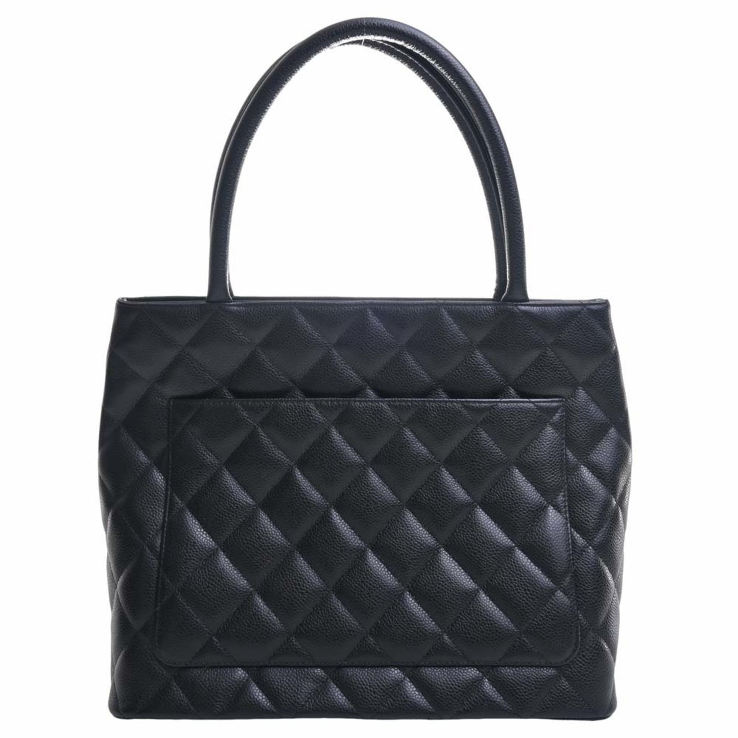 Luxury Chanel Caviar Skin Coco Mark Reprint Tote Bag Black Ladies
