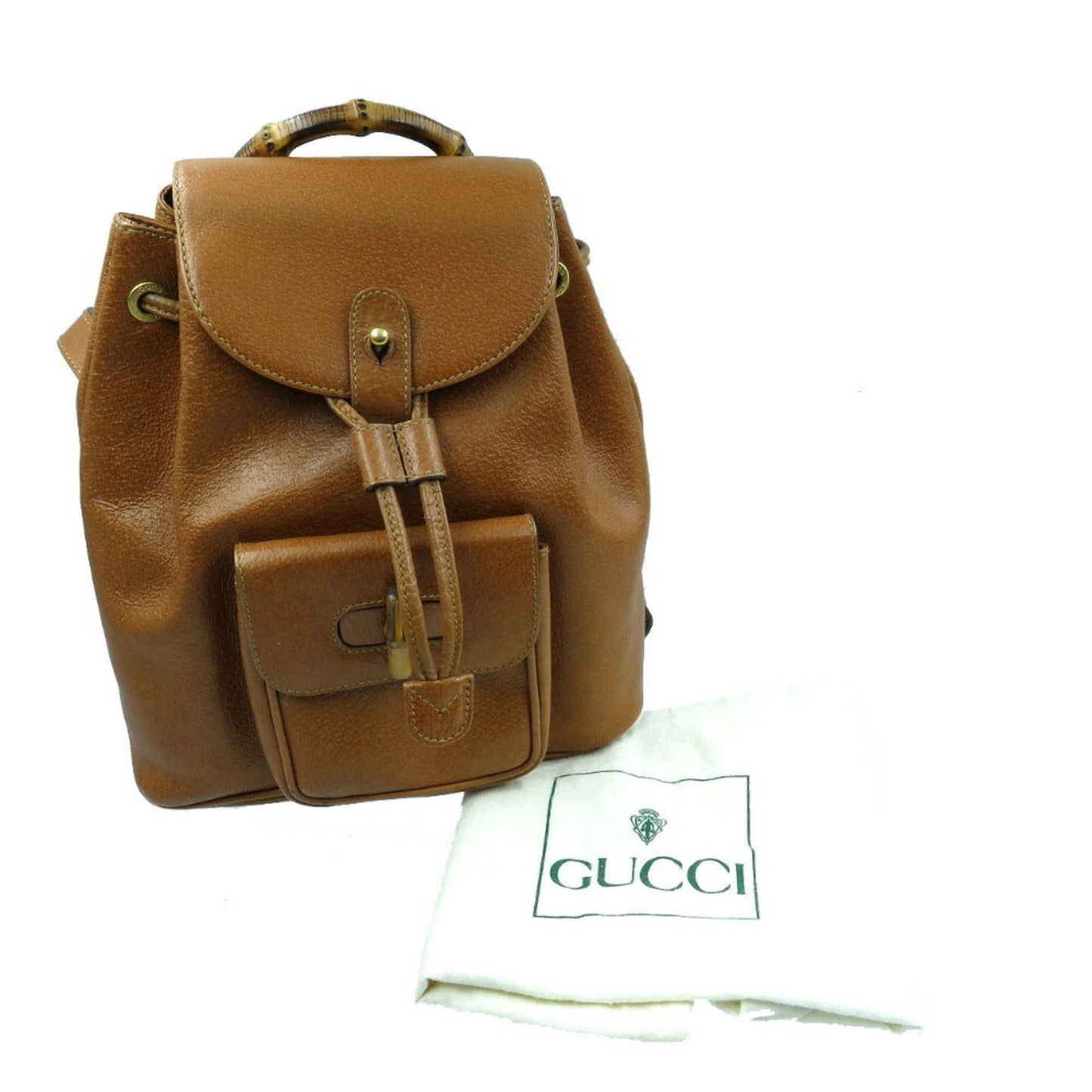 Luxury Gucci Bamboo Leather Brown 03 2265 0030 Mini Rucksack Backpack Bag 0045 GUCCI