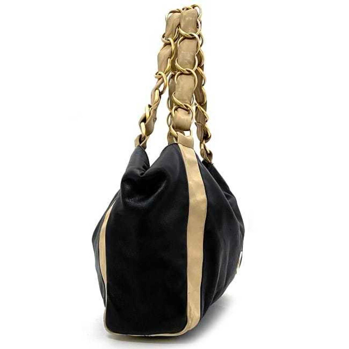 Luxury Chanel Chain Tote Bag Black Beige Gold Cocomark Leather Lambskin 7th  Big Soft