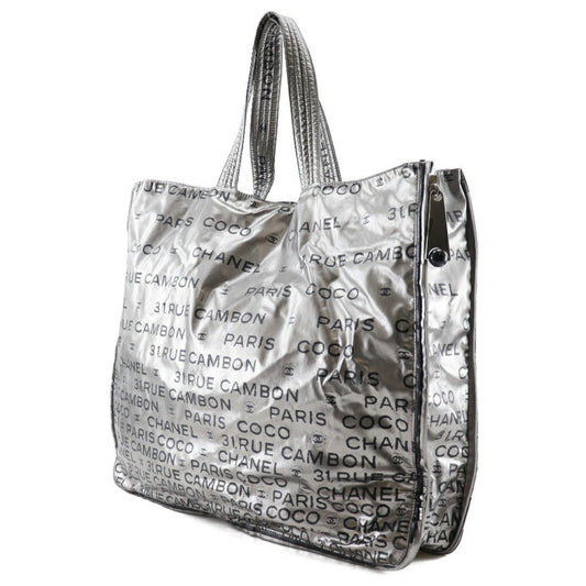 Luxury Chanel Unlimited Tote Bag Logo Here Mark A46113 Nylon Silver Ladies