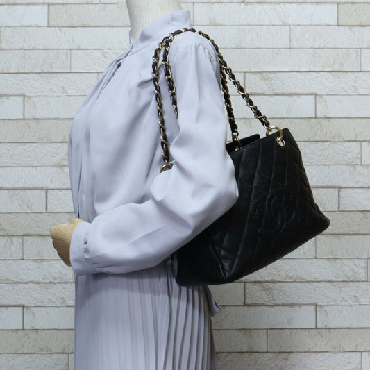 Luxury Chanel chain matelasse handbag caviar skin black ladies