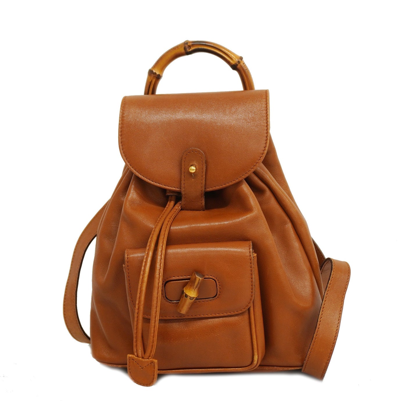 Luxury Gucci  Bamboo Rucksack 003 1705 0030 Women's Leather Backpack Brown