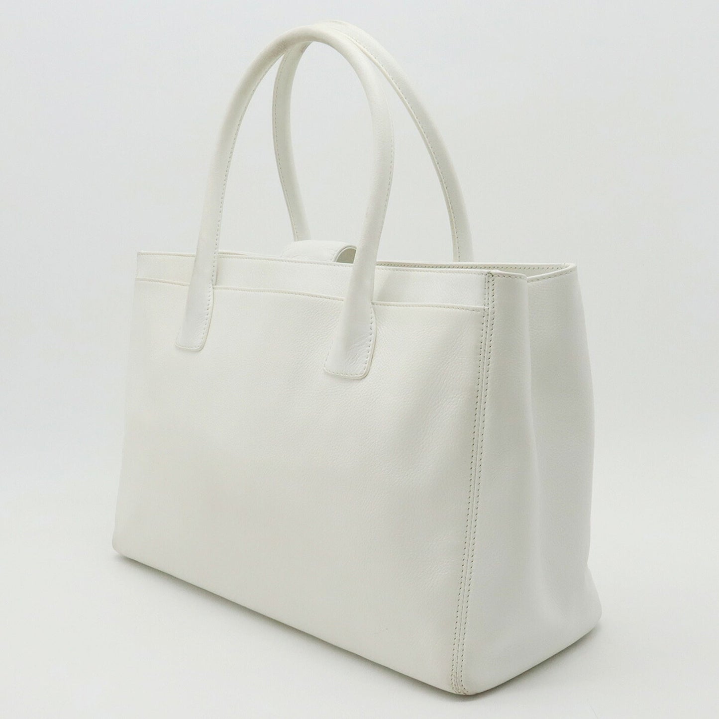 Luxury Chanel Executive Line Coco Mark Tote Bag Handbag White Shoulder A15206