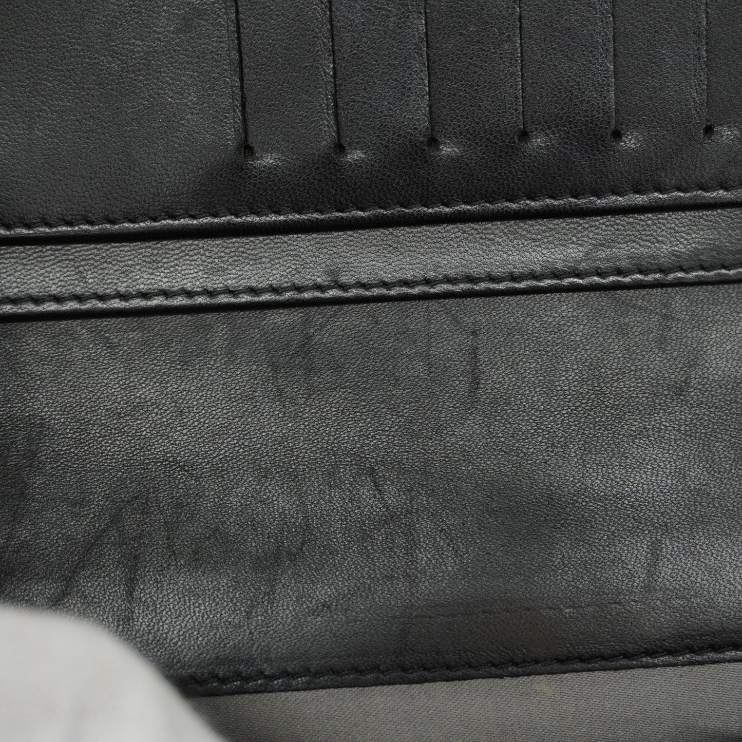 CHANEL  Icon Silver Metal Fittings Women's Patent Leather Long Wallet