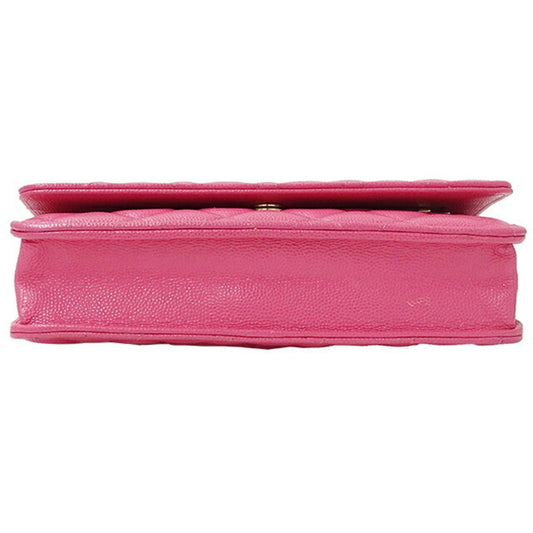 Luxury Chanel Bag Matelasse Women's Shoulder Caviar Skin Chain Pink