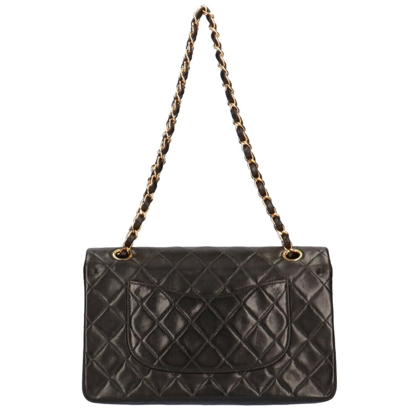 Luxury Chanel chain matelasse shoulder bag lambskin black ladies
