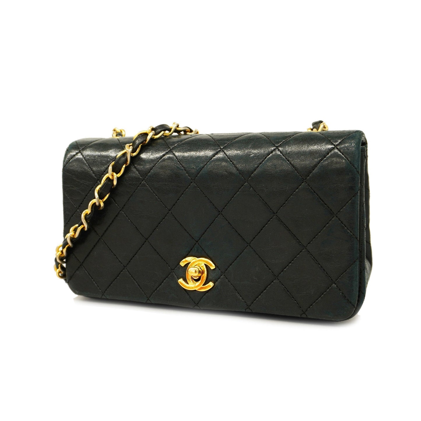 Luxury Chanel  Matelasse Chain Shoulder Women's Leather Shoulder Bag Black