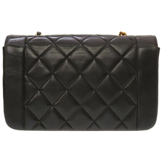 Luxury Chanel Diana 22 Small Matelasse Lambskin Black Gold Chain Shoulder Bag No. 3 Coco Mark Turnlock
