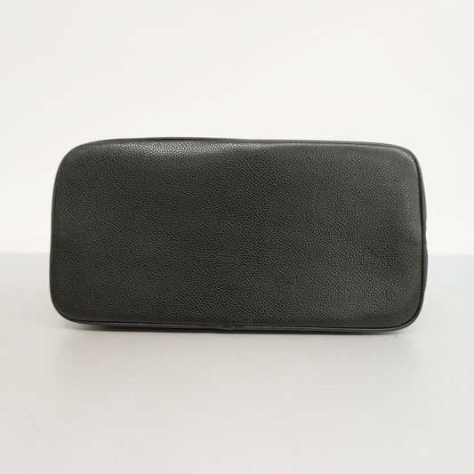 CHANELAuth  Reprint Tote Women's Caviar Leather Tote Bag Black