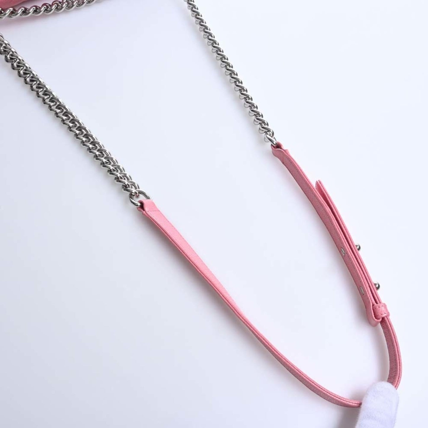 CHANEL Caviar Skin V Stitch Boy  Coco Mark Chain Shoulder Bag Pink Ladies