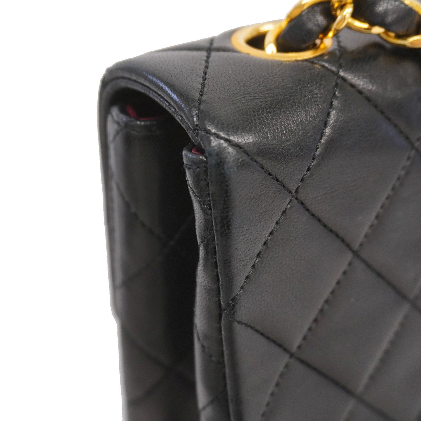 CHANEL  Matelasse Chain Shoulder Lambskin Women's Leather Shoulder Bag Black