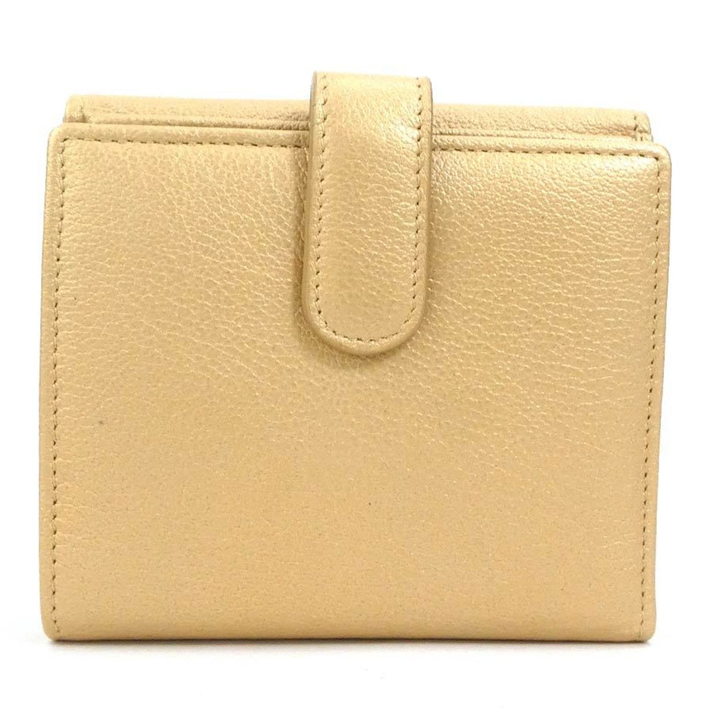 Luxury Chanel folio wallet butterfly camellia leather champagne gold ladies