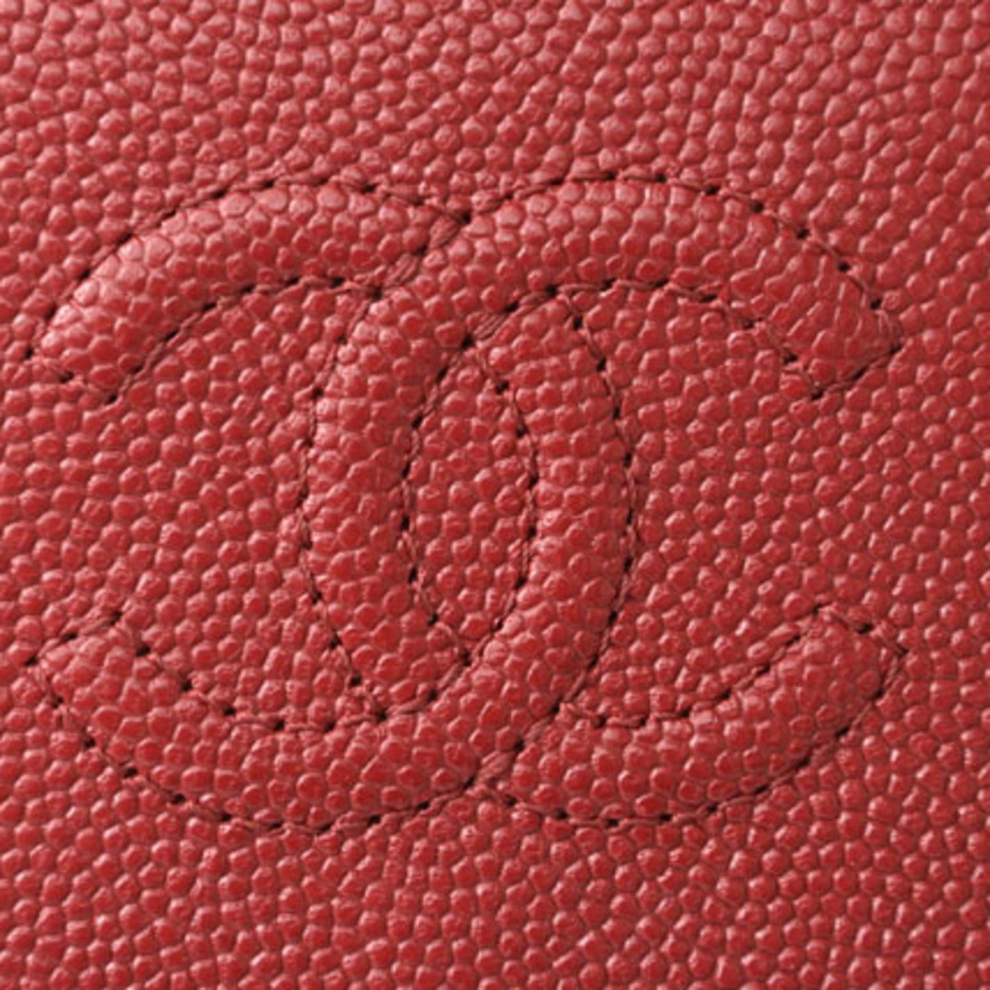Luxury Chanel wallet  here mark caviar skin dark red