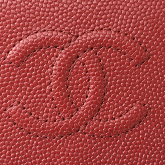 Luxury Chanel wallet  here mark caviar skin dark red