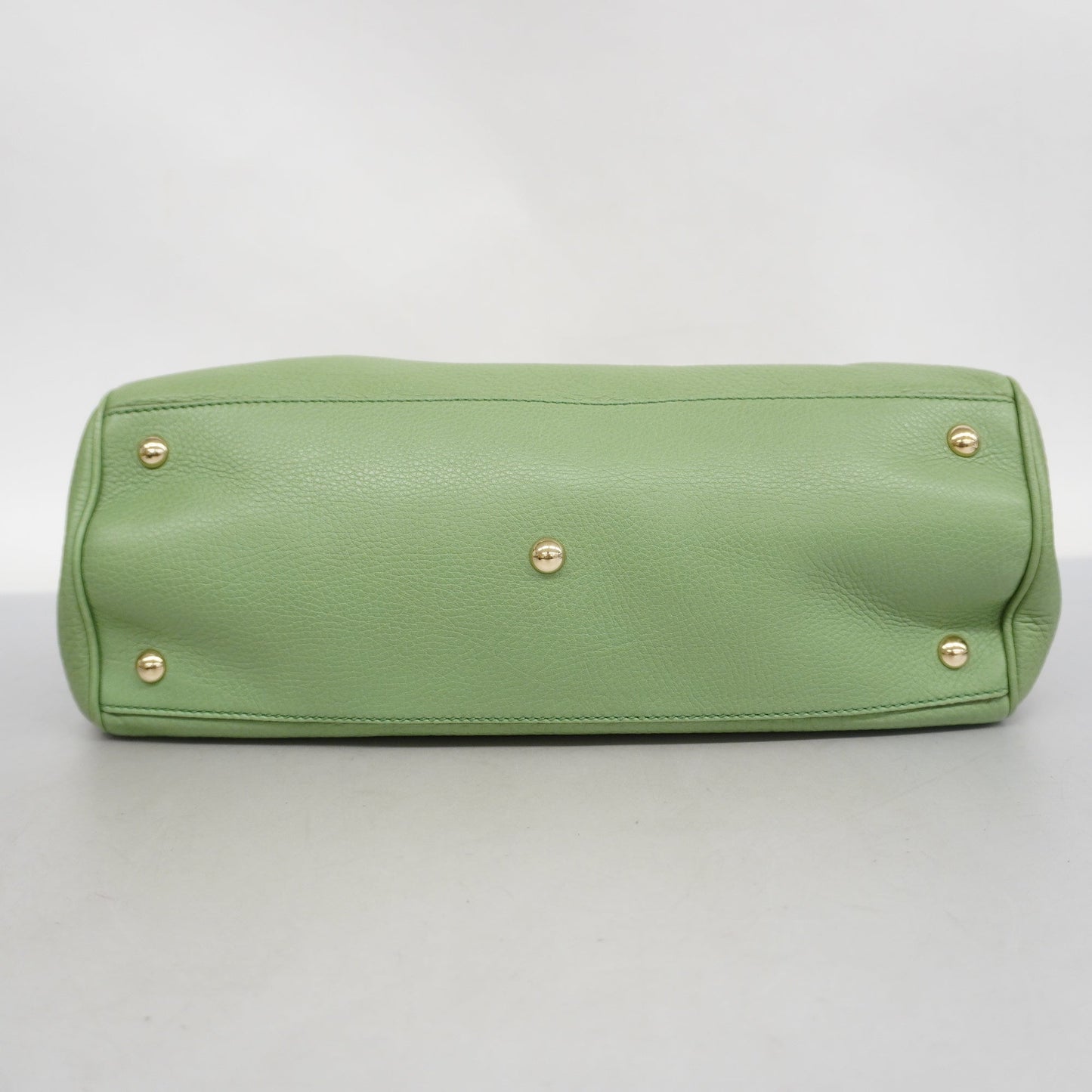 Luxury Gucci  Bamboo 2way Bag 323660 Leather Handbag,Shoulder Bag Light Green