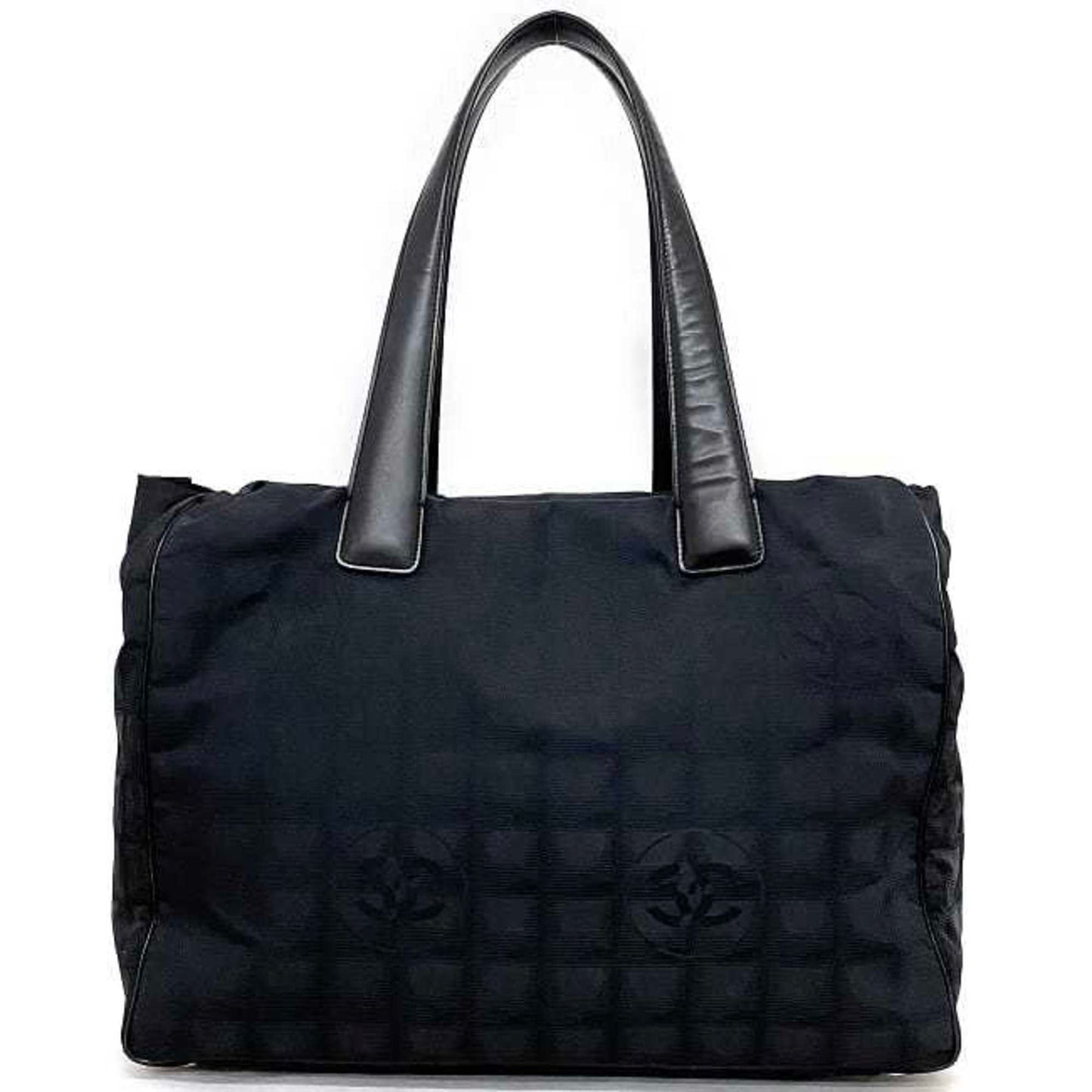 Luxury Chanel MM Black New A15991 Coco Mark Nylon Leather 8th  Nutra Line Ladies