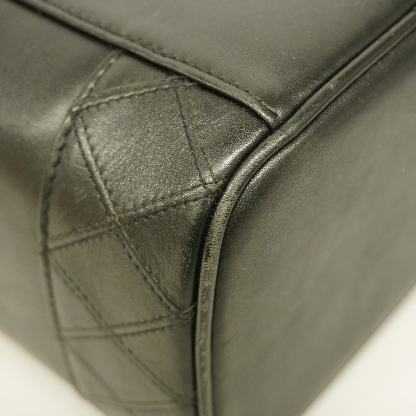 CHANEL  Bicolor Vanity Bag Women's Leather Vanity Bag Black