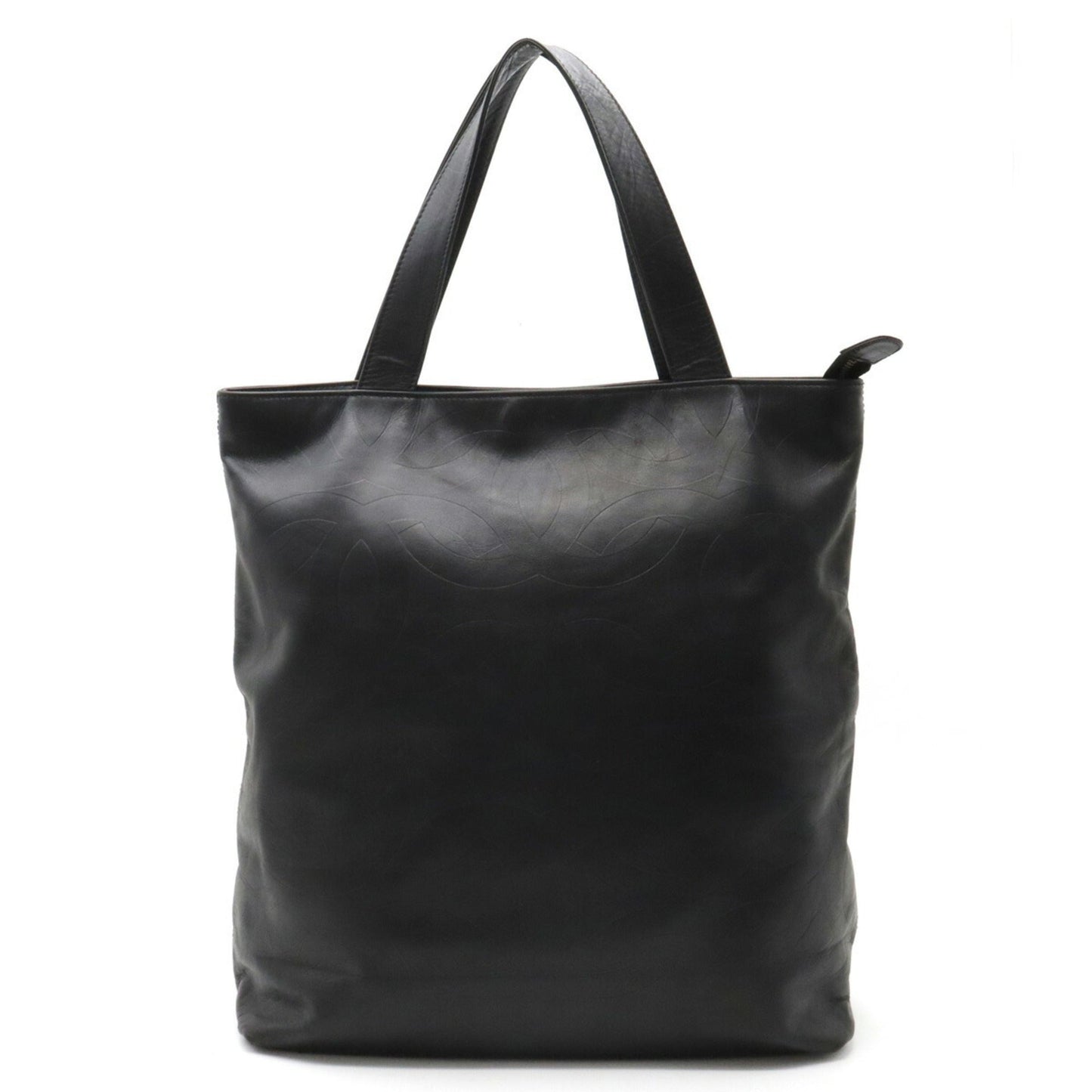 Luxury Chanel here mark type push tote bag large shoulder leather black