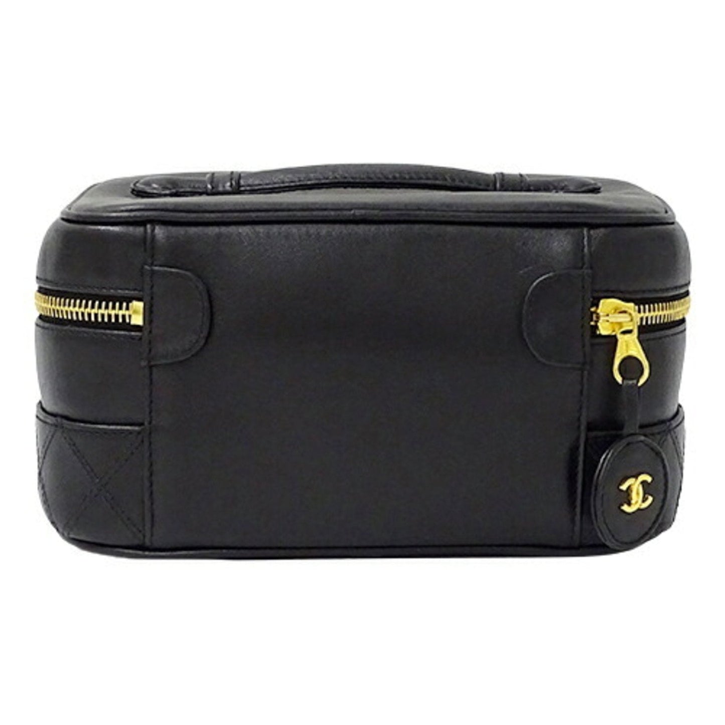 Luxury Chanel Bag Bicolore Women's Handbag Vanity Leather Black A01618