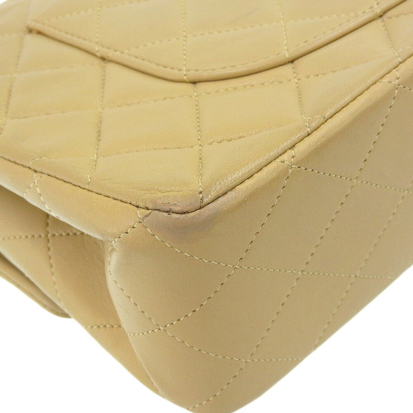 CHANEL here mark matelasse 25 chain shoulder double flap A01112