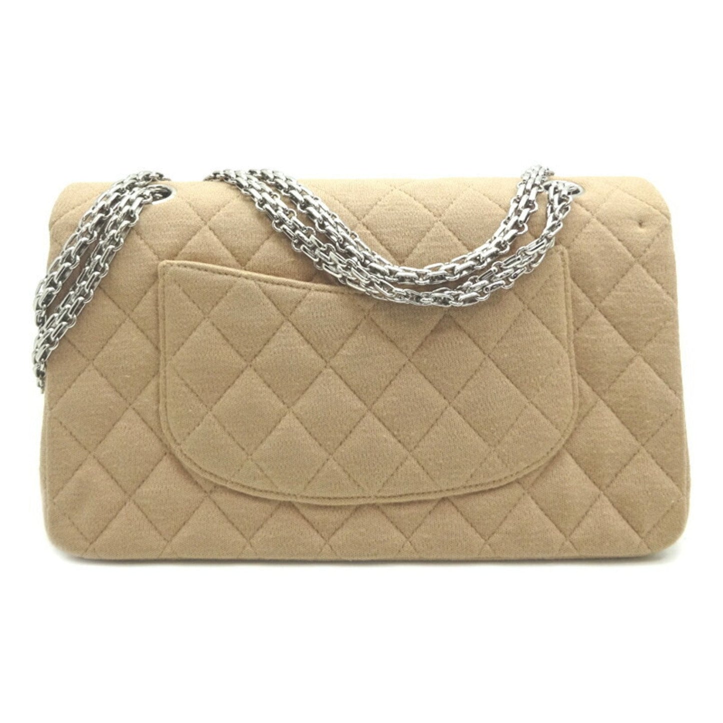 Luxury Chanel Matelasse 25 Chain Shoulder Women's Bag AO1112 Fabric Beige x
