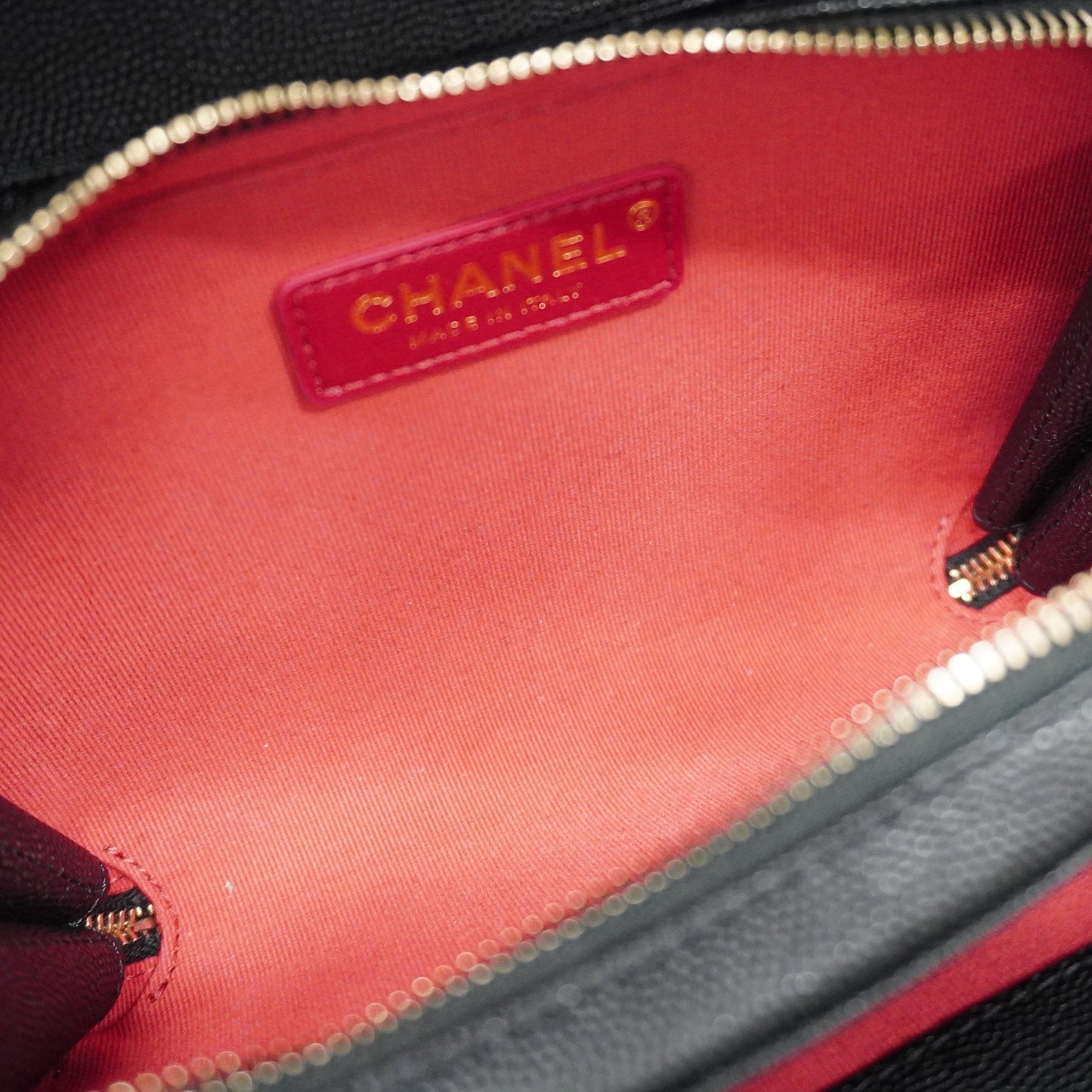 CHANEL  Matelasse Chain Shoulder Women's Caviar Leather Shoulder Bag Black