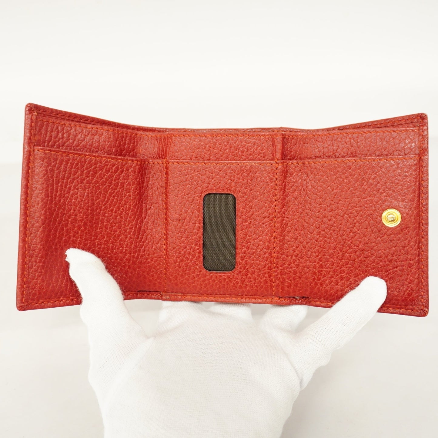 Luxury Gucci  Tri-fold Wallet GG Marmont Gold Metal 474746 Women's Leather Wallet