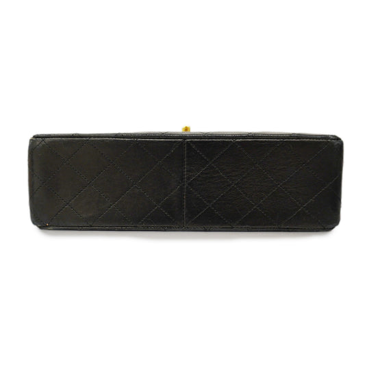 CHANEL  Matelasse W Flap W Chain Lambskin Women's Leather Shoulder Bag Black