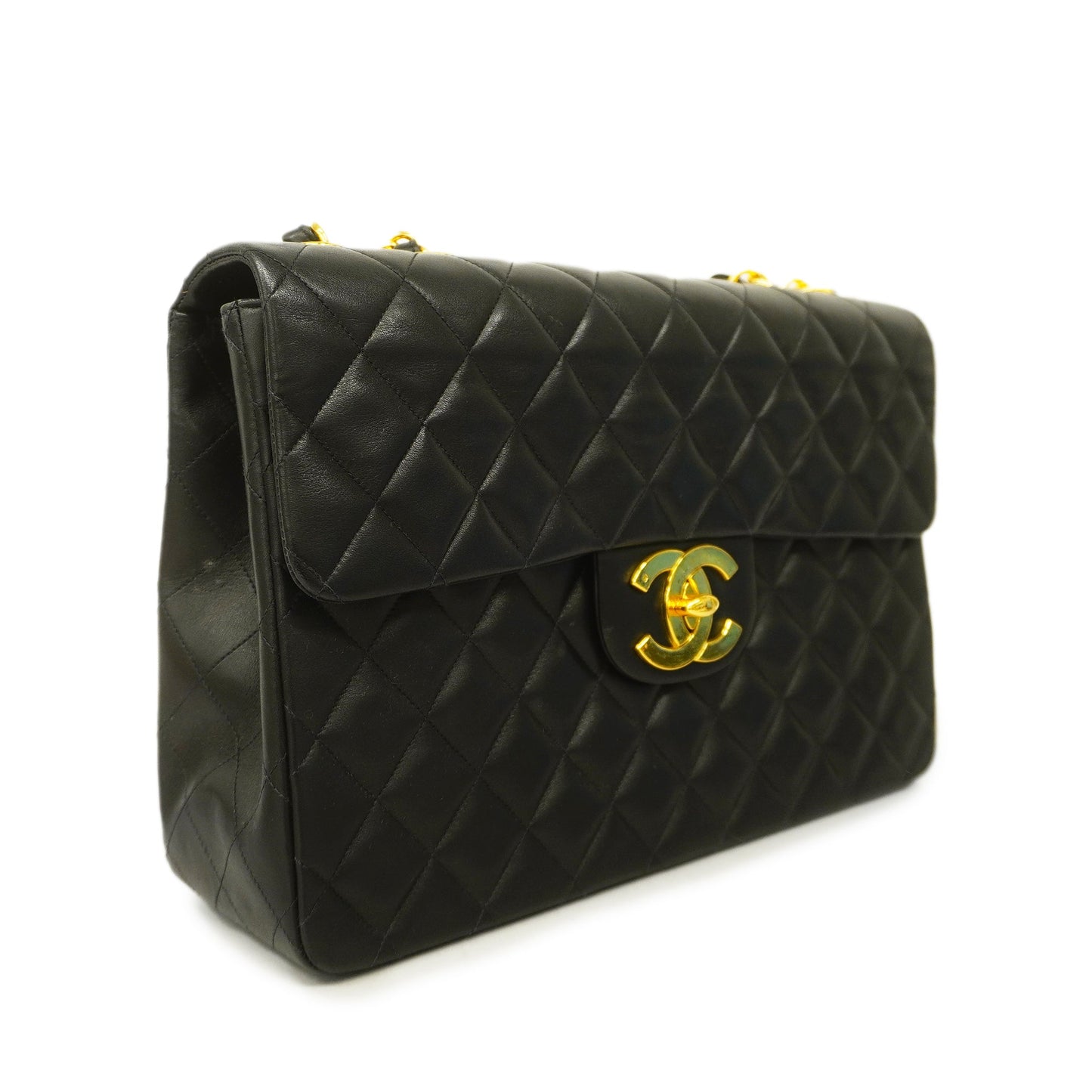 Luxury Chanel  Matelasse Big Matelasse W Chain Women's Leather Shoulder Bag Black