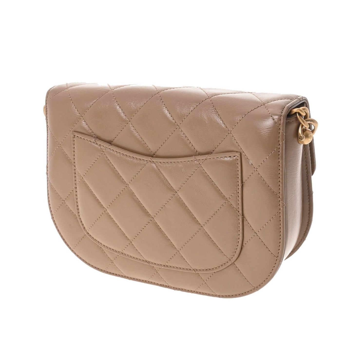 Luxury Chanel matelasse chain shoulder beige ladies lambskin bag