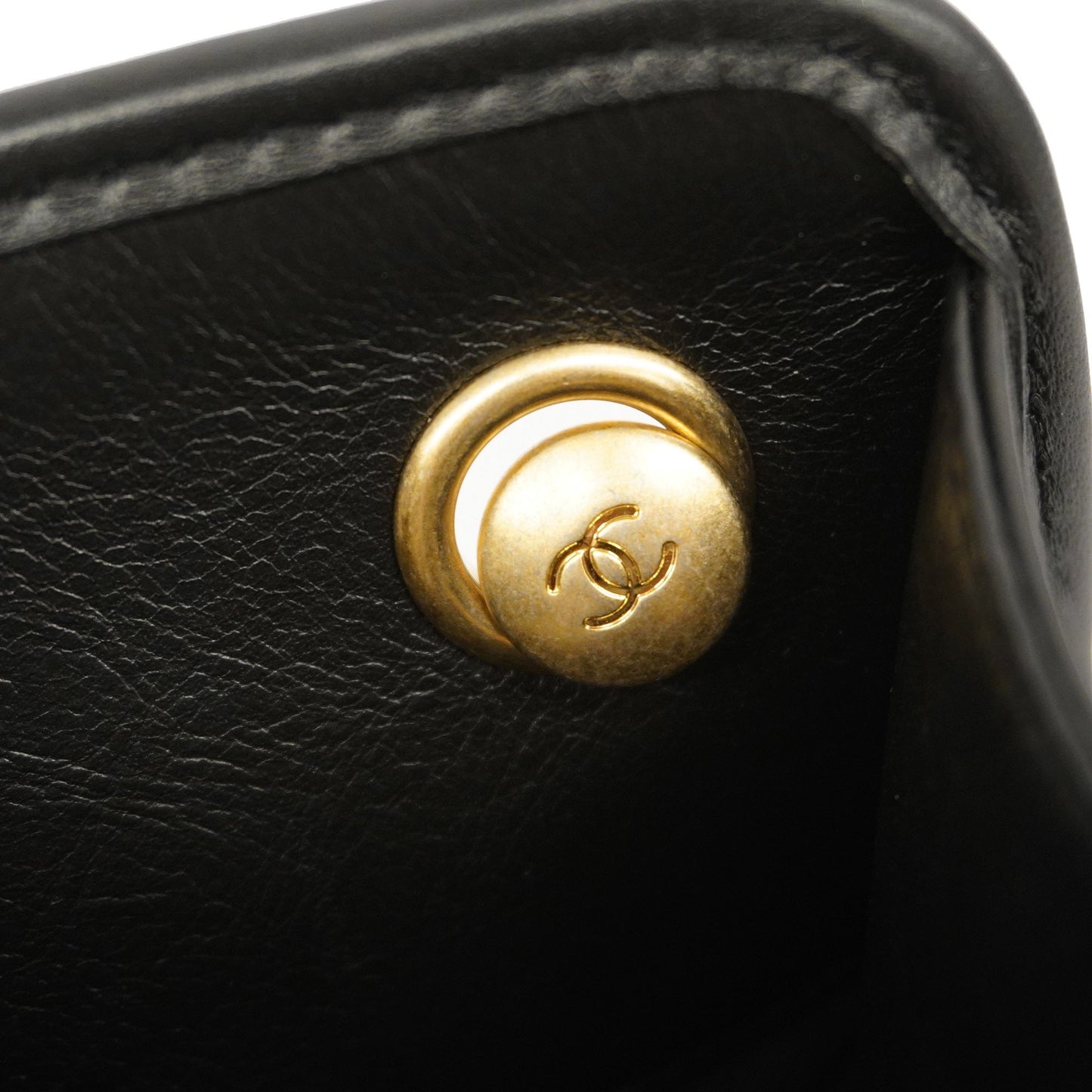 CHANEL  Matelasse Chain Shoulder Lambskin Women's Leather Shoulder Bag Black