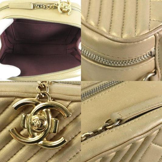 Luxury Chanel Diagonal Shoulder Bag Matelasse Leather/Metal Gold Women's