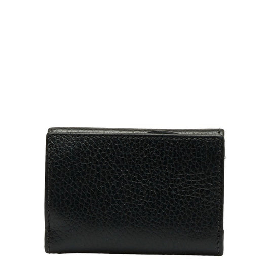Luxury Gucci GG Marmont Double G Trifold Wallet L-shaped 644407 Black Leather Women's