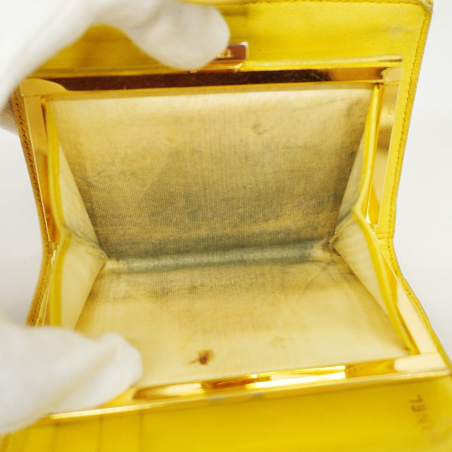CHANEL  Wallet Gold Hardware Women's Caviar Leather Yellow
