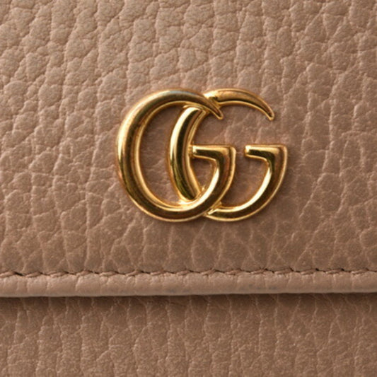 Luxury Gucci wallet Luxury Gucci long / 456116CAO0G5729 Petit Marmont Continental Beige Gold