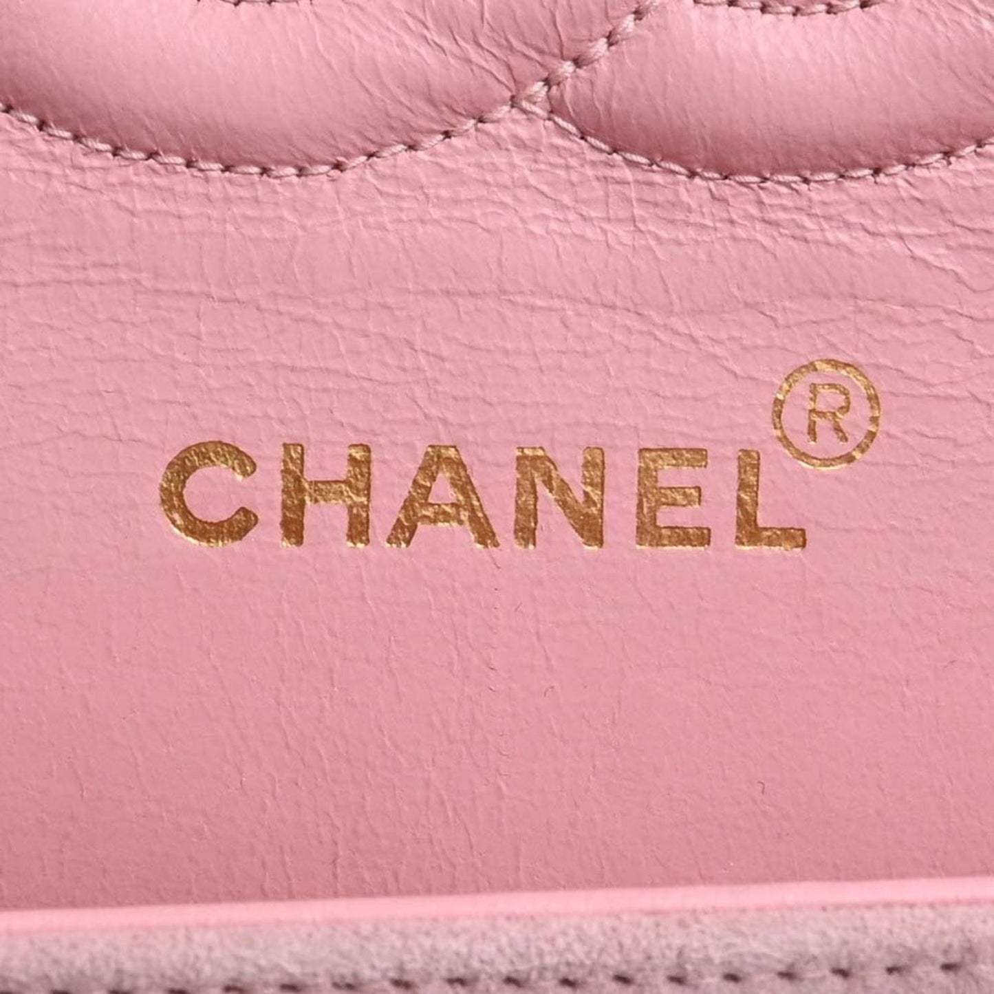 CHANEL Suede Matelasse Coco Mark W Flap Chain Shoulder Bag Pink Ladies