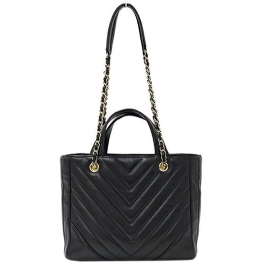 Luxury Chanel bag V stitch Lady's handbag shoulder 2way lambskin black