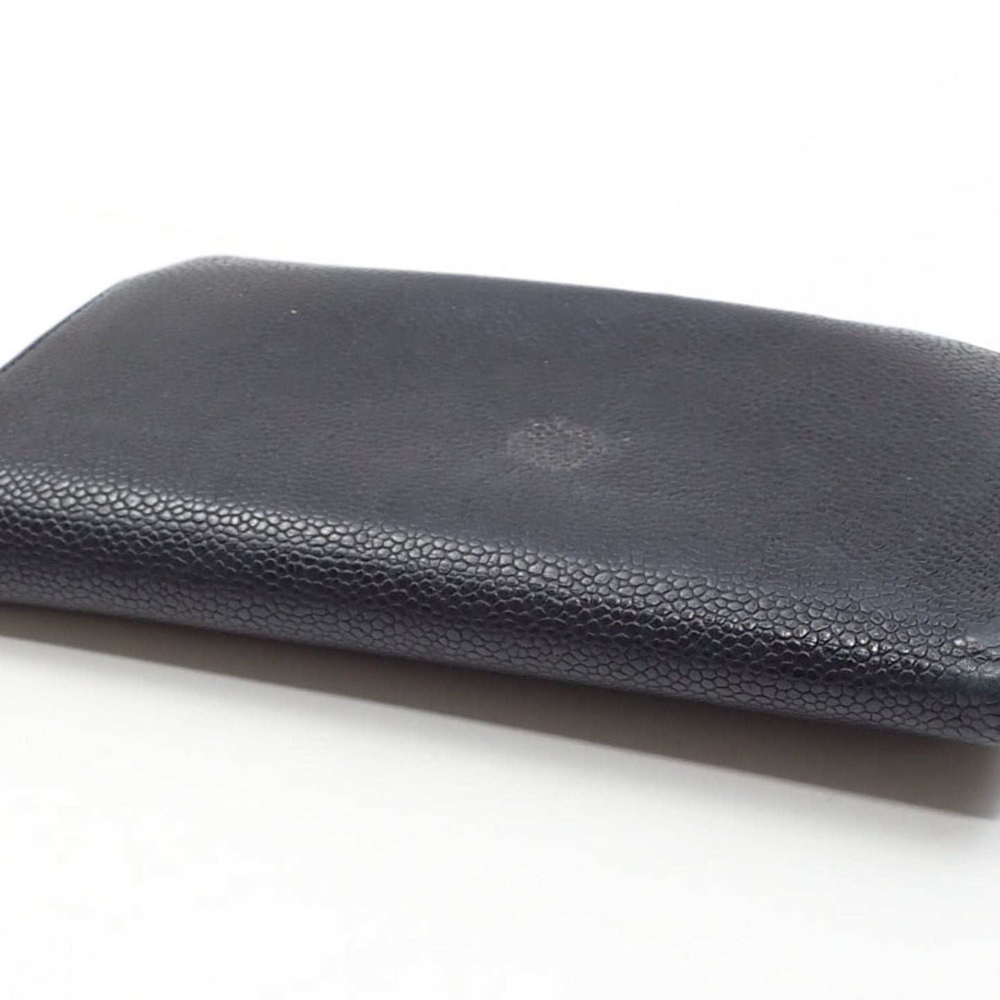 Luxury Chanel Bifold Long Wallet Women's Black Caviar Skin Coco Mark