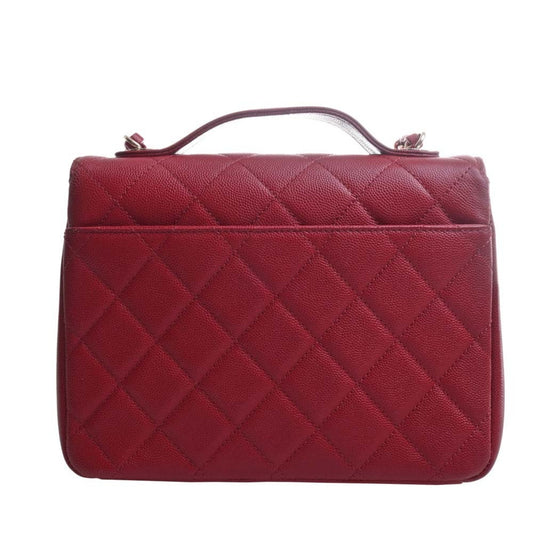 Luxury Chanel Caviar Skin Matelasse Affinity Coco Mark Chain Shoulder Bag Red Ladies