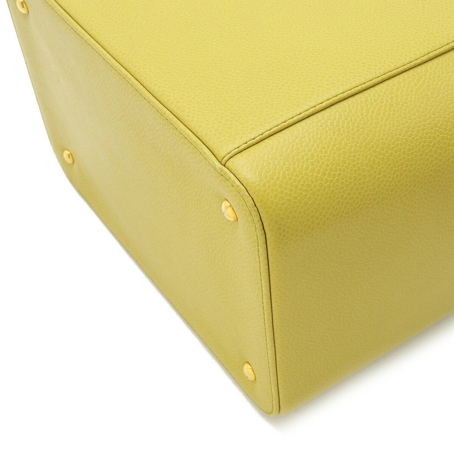 Luxury Chanel Cocomark Vanity Bag Handbag Shoulder Caviar Skin Leather Dusty Yellow