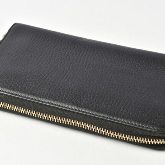 Luxury Gucci Wallet Luxury Gucci Long / Petit Marmont Leather Black Round 509644