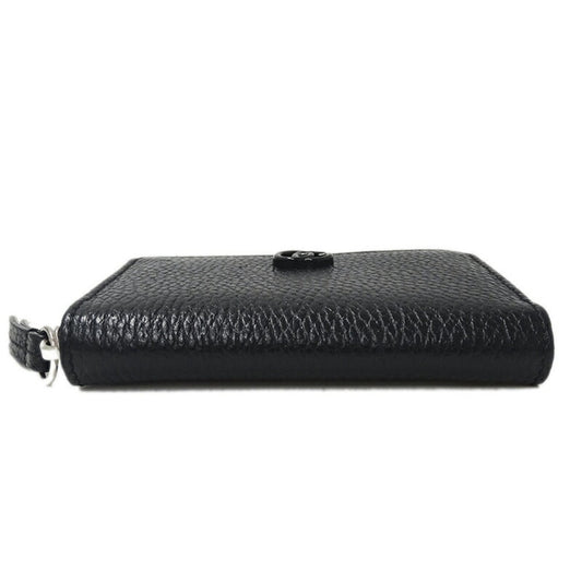 Luxury Gucci Wallet Women's Men's Coin Case Petit Marmont Leather Double G Zip Around Black 644412 Card
