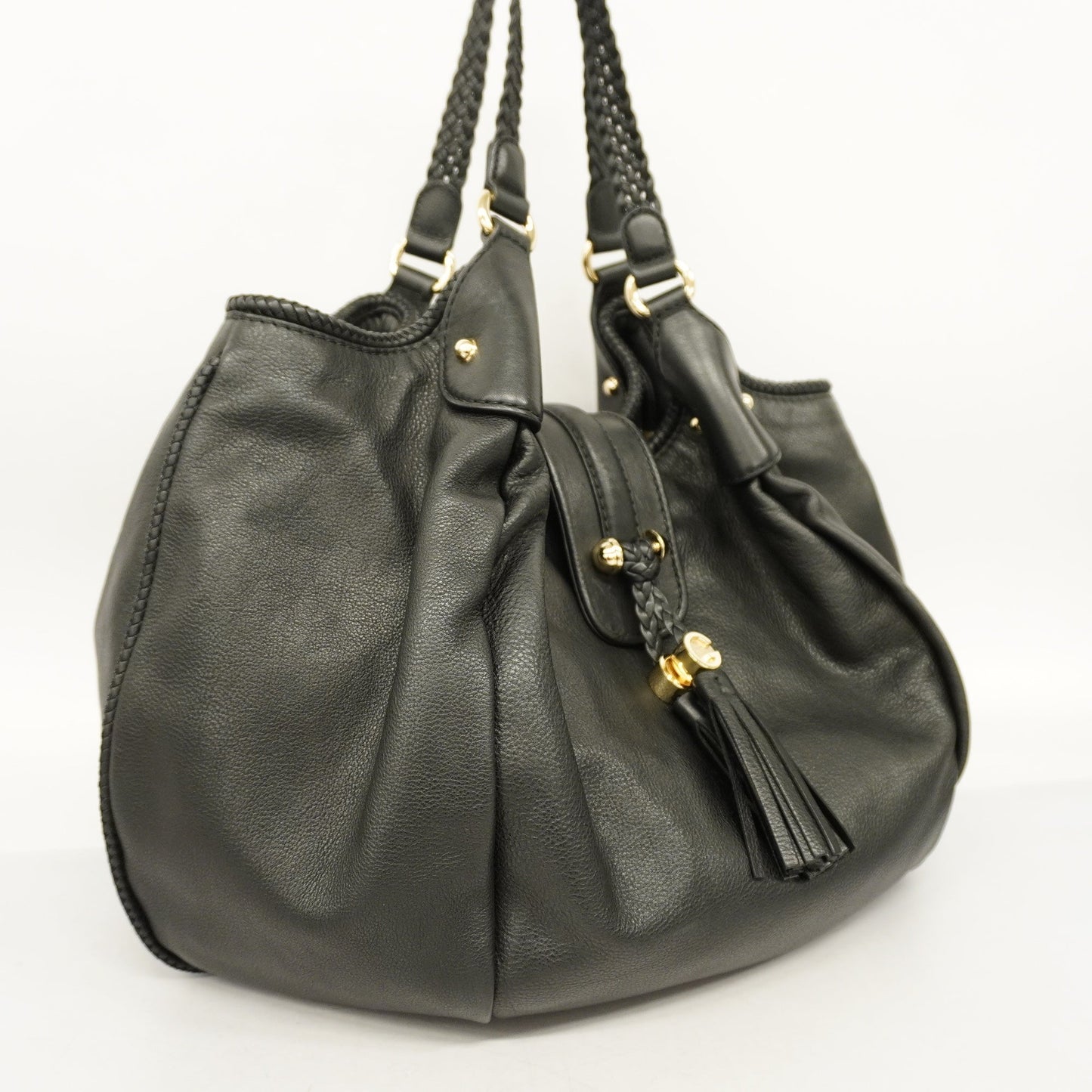 Luxury Gucci  Marrakech 257029 Women's Leather Shoulder Bag Black